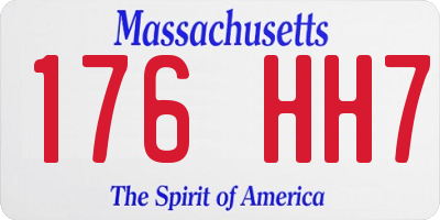 MA license plate 176HH7