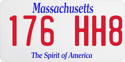 MA license plate 176HH8