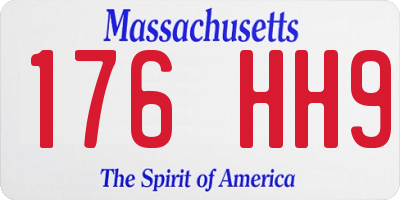 MA license plate 176HH9