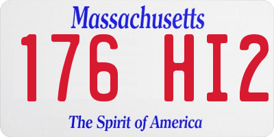 MA license plate 176HI2