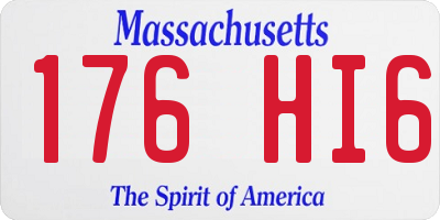 MA license plate 176HI6