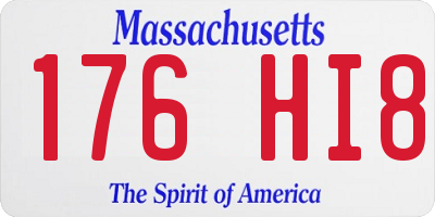 MA license plate 176HI8