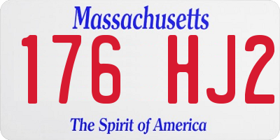 MA license plate 176HJ2