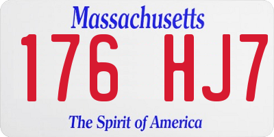 MA license plate 176HJ7
