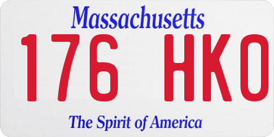 MA license plate 176HK0