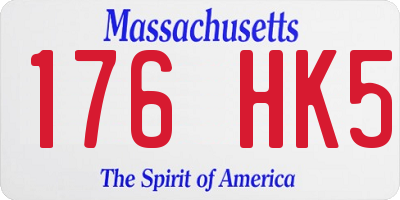 MA license plate 176HK5