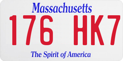 MA license plate 176HK7