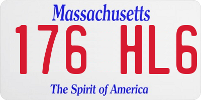 MA license plate 176HL6
