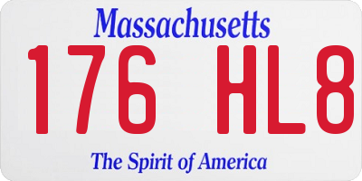 MA license plate 176HL8