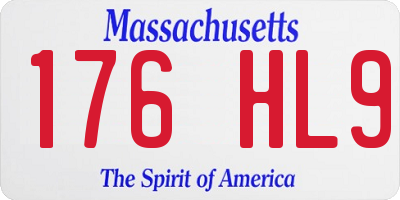 MA license plate 176HL9
