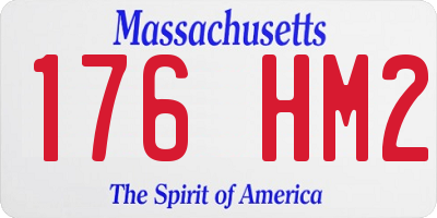 MA license plate 176HM2