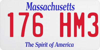 MA license plate 176HM3