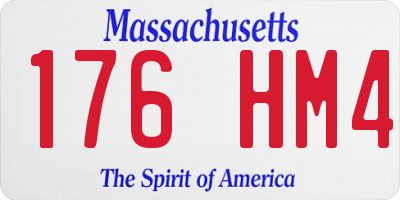 MA license plate 176HM4