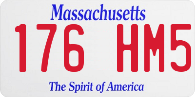 MA license plate 176HM5