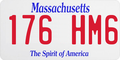 MA license plate 176HM6