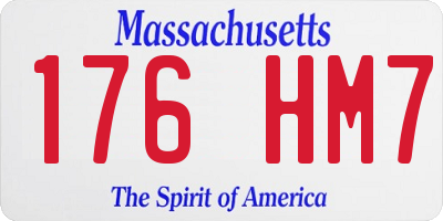 MA license plate 176HM7
