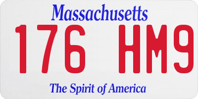 MA license plate 176HM9