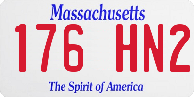 MA license plate 176HN2