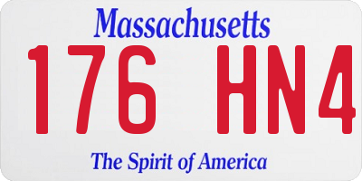 MA license plate 176HN4