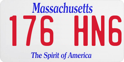 MA license plate 176HN6