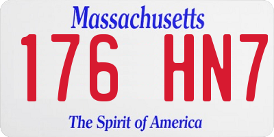 MA license plate 176HN7