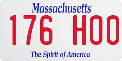 MA license plate 176HO0