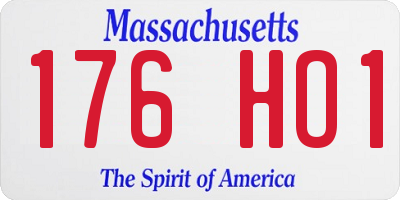 MA license plate 176HO1