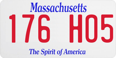 MA license plate 176HO5