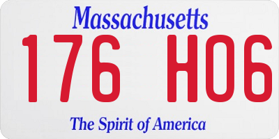 MA license plate 176HO6