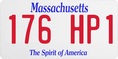 MA license plate 176HP1
