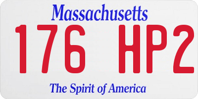 MA license plate 176HP2