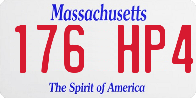 MA license plate 176HP4