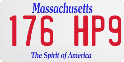 MA license plate 176HP9