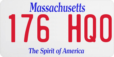 MA license plate 176HQ0