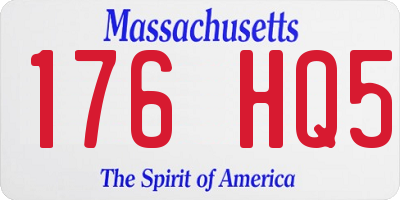 MA license plate 176HQ5