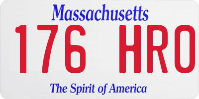 MA license plate 176HR0