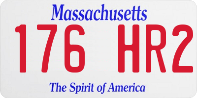 MA license plate 176HR2