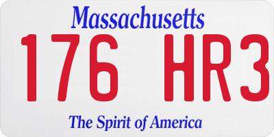 MA license plate 176HR3
