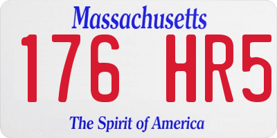 MA license plate 176HR5