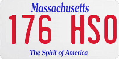 MA license plate 176HS0