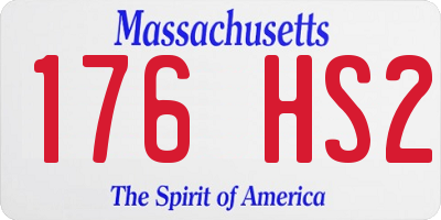 MA license plate 176HS2