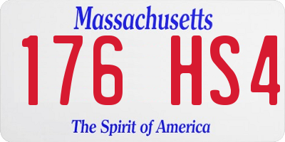 MA license plate 176HS4