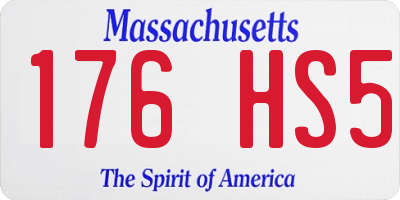 MA license plate 176HS5