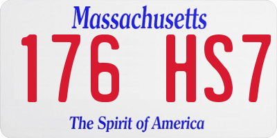 MA license plate 176HS7