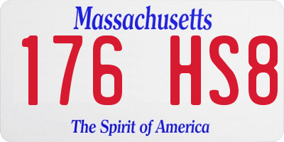 MA license plate 176HS8