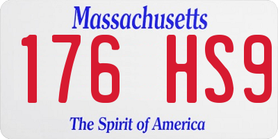 MA license plate 176HS9