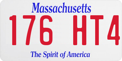 MA license plate 176HT4