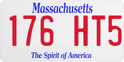 MA license plate 176HT5