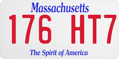MA license plate 176HT7