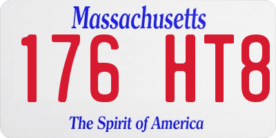 MA license plate 176HT8